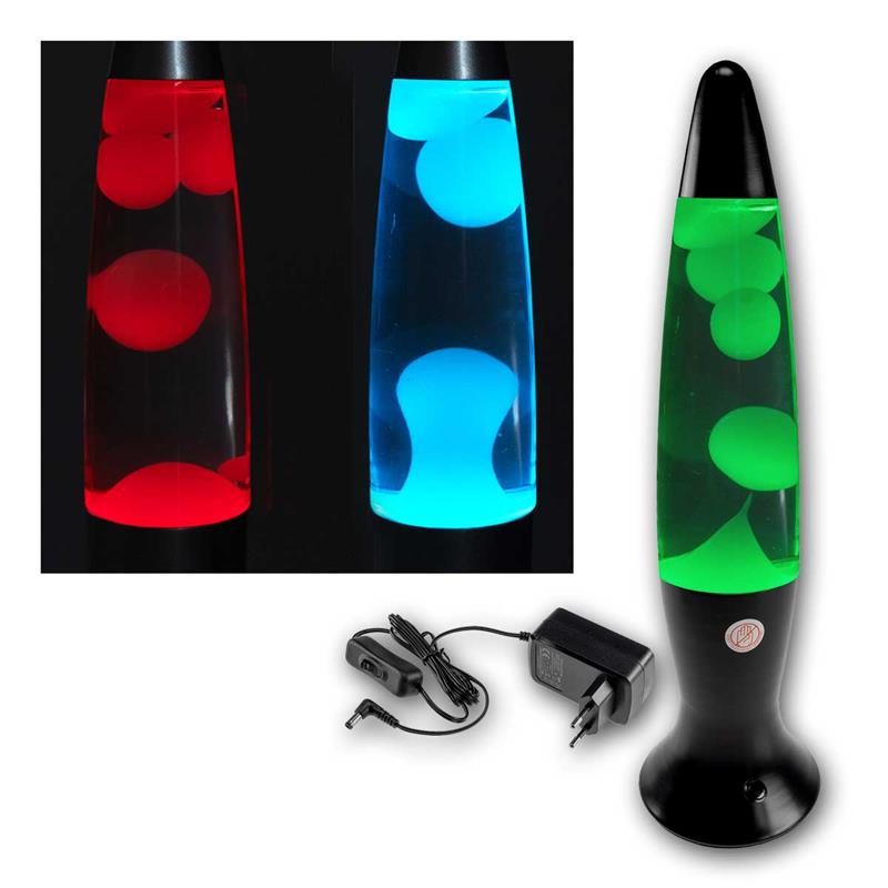 Lavalampe "CTL Funky LED", 40cm, RGB Farbwechsel, schwarz