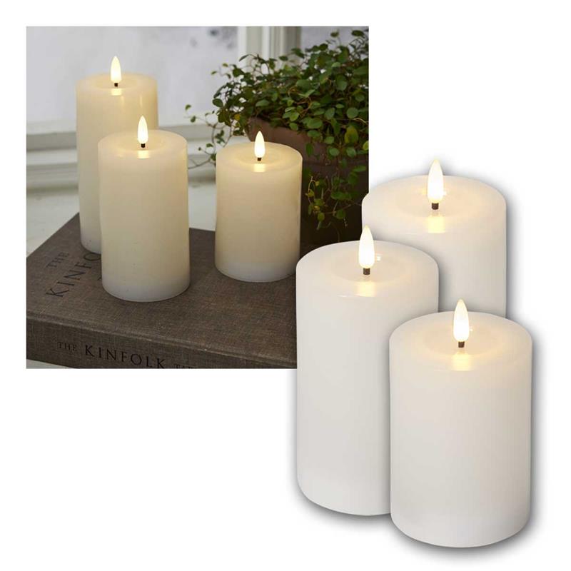 LED Kerze „3D-FLAMME FLOW“, Liquid-Wax-Optik, mit Timer