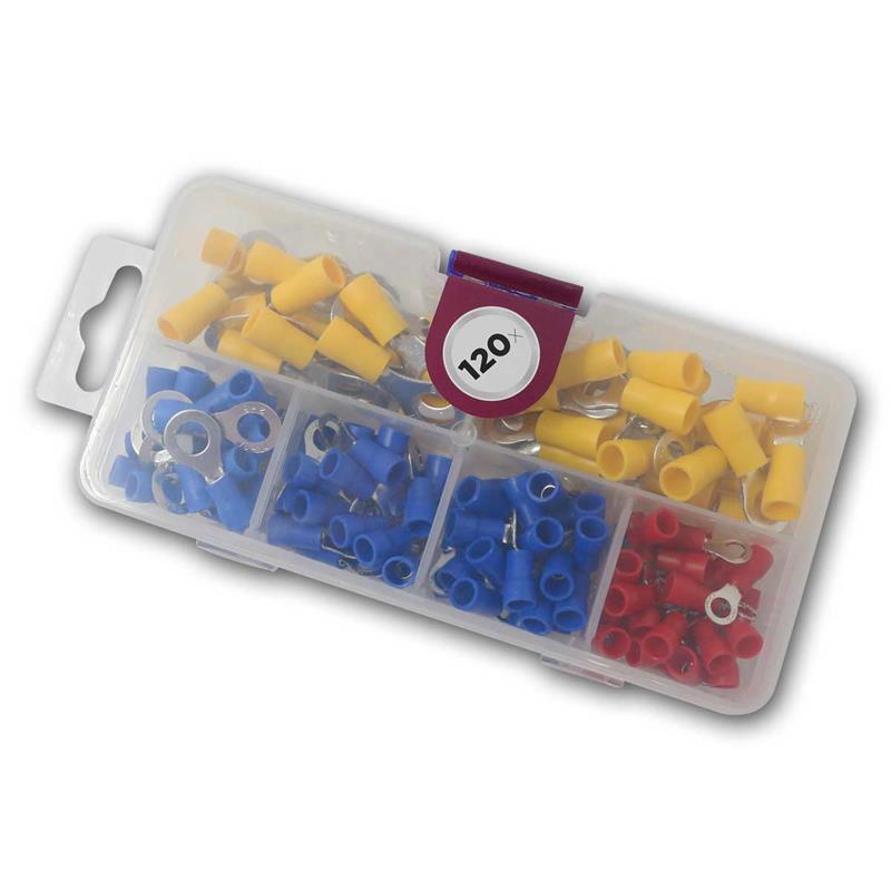 120-teiliges Set Ringkabelschuhe, Quetschkabelschuhe, isolie