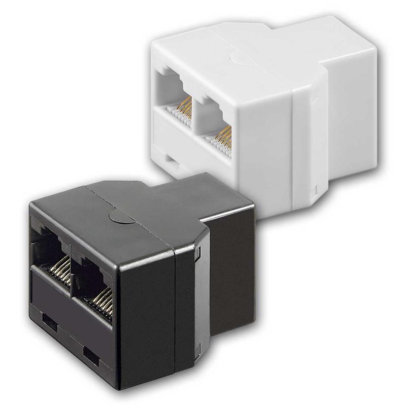 Ethernet Y-Splitter, 1x RJ45 Buchse auf 2x RJ45 Buchse, weiß