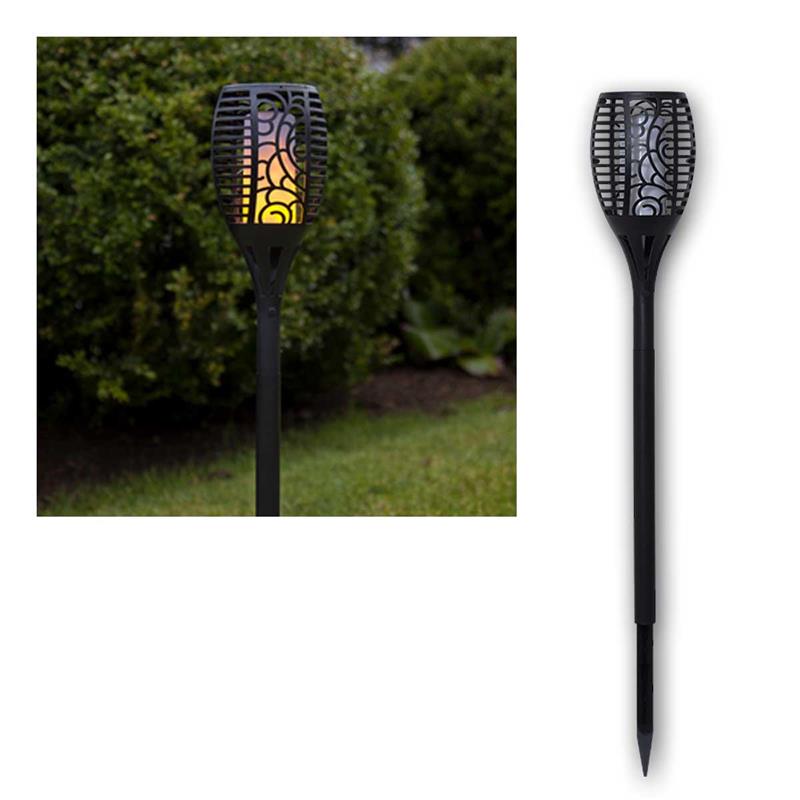 LED Solar Fackelleuchte "FLAMME", Flammeneffekt, schwarz