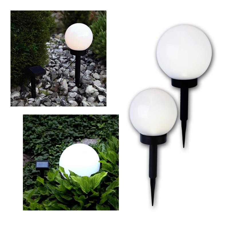 LED Solar Kugelleuchte, Dämmerungssensor, warmweiß, IP44