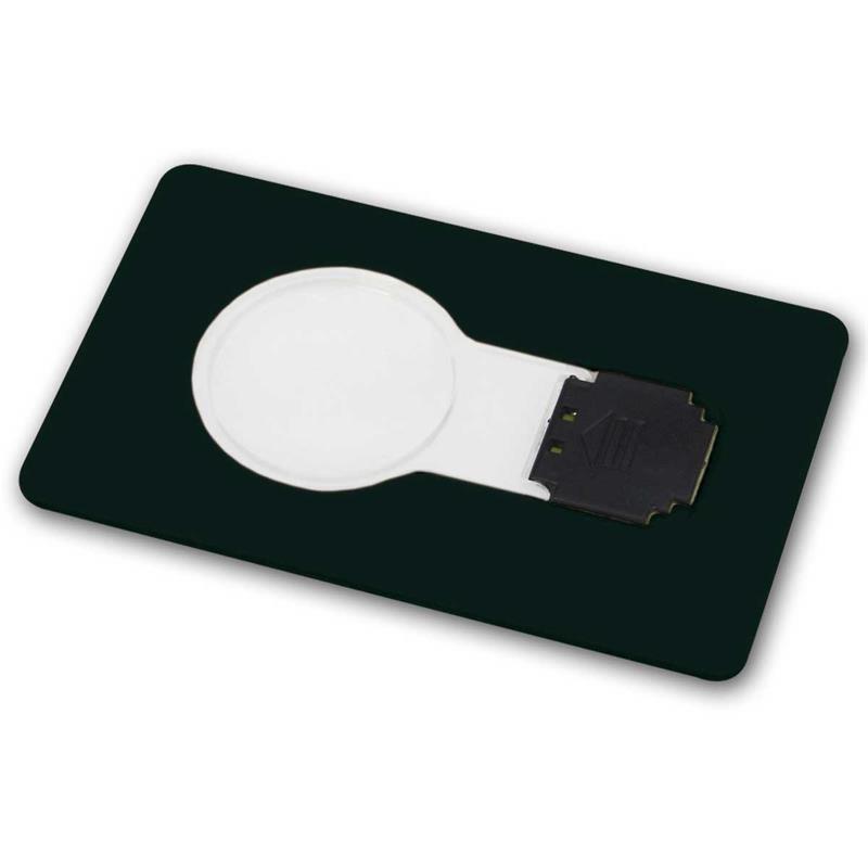 Lupe in Scheckkartenformat, Taschenlupe mit LED-Beleuchtung