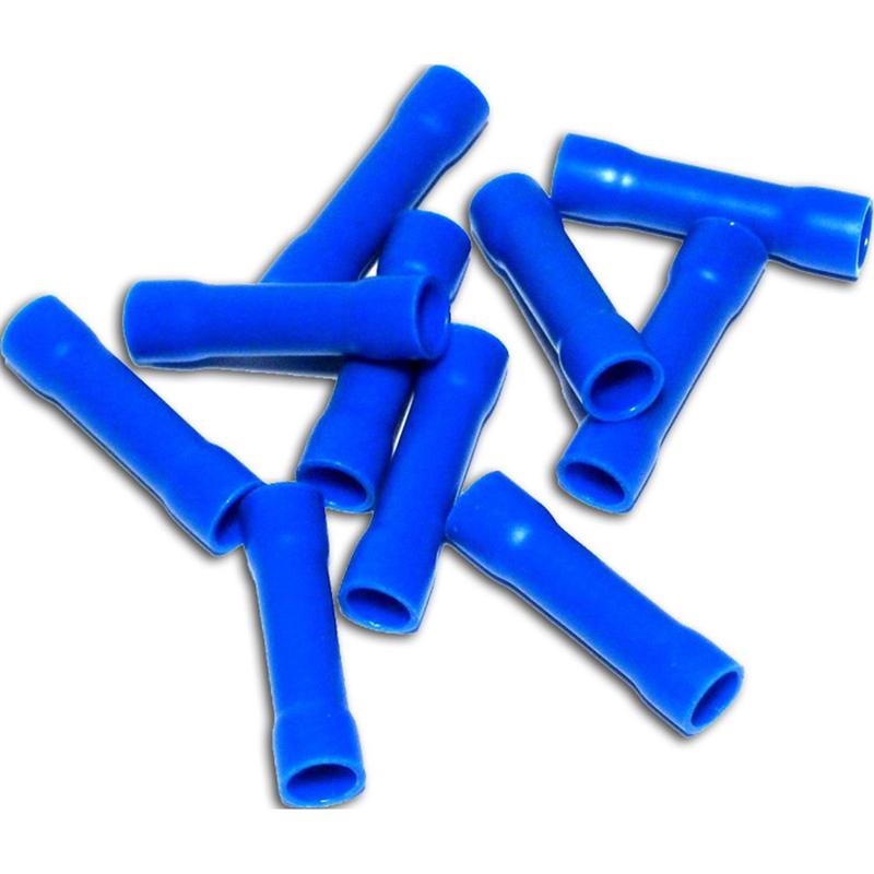 10 Quetschverbinder, Stossverbinder, BLAU für 1,0-2,5mm²