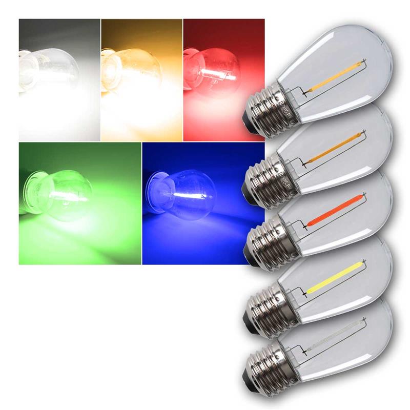 E27 Lichterketten-Birne "ST45", Filament LEDs, bruchsicher E27 Lichterketten-Birne "ST45", Filament LEDs, bruchsicher