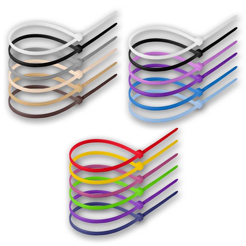 Kabelbinder 4,8x300mm, 120er Packungen, farbig sortiert