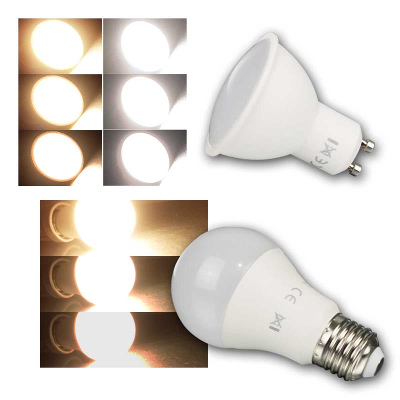 LED Leuchtmittel mit 3-Stufen-Dimmung, GU10 & E27 Lampen