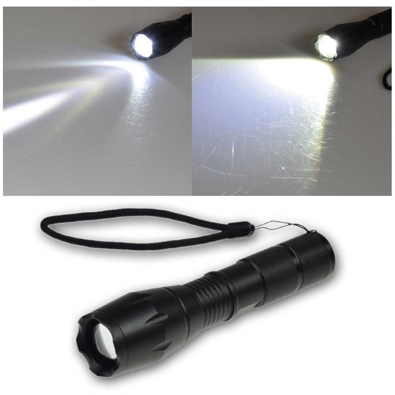LED Taschenlampe 10W, 5 Leuchtmodis, Zoomfunktion
