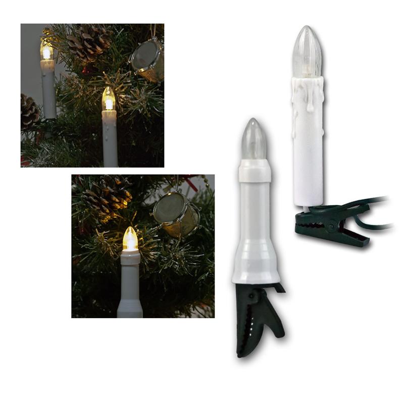 LED Kerzenlichterkette, LED Kerzen, E10 Fassung, warmweiß