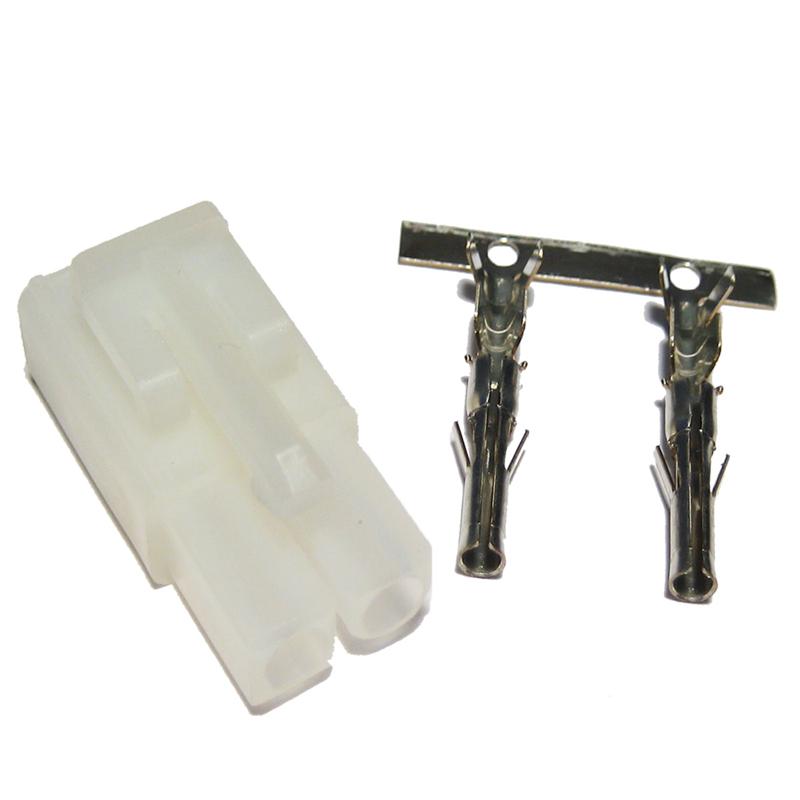 Tamiya-Buchse, 2 Crimpkontakten, verpolungssicher & lösbar Tamiya-Buchse, 2 Crimpkontakten, verpolungssicher & lösbar