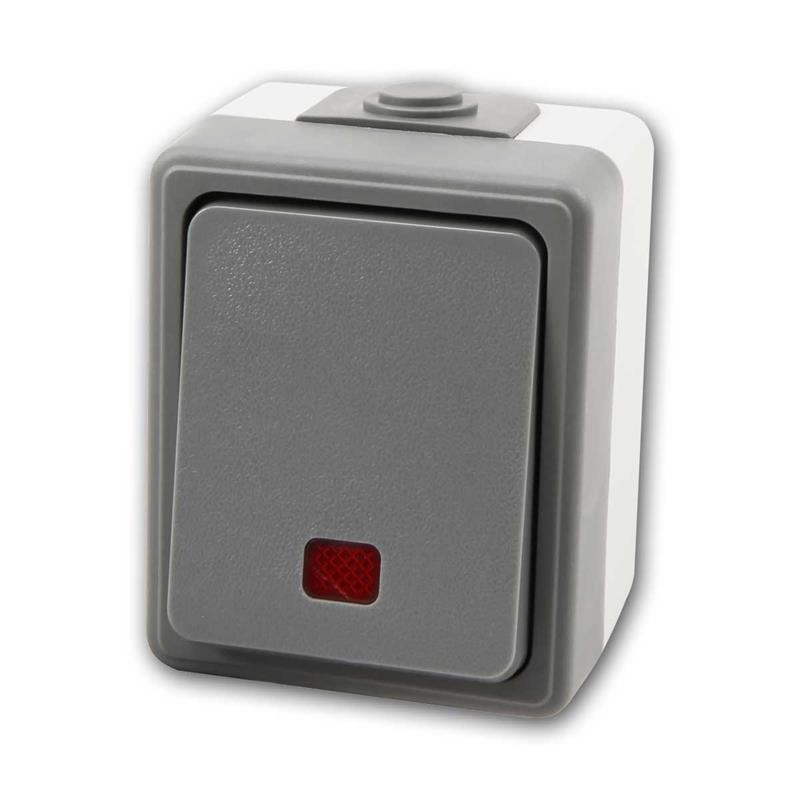 SECURE Kontrollschalter, beleuchteter Aufputz-Schalter, IP44
