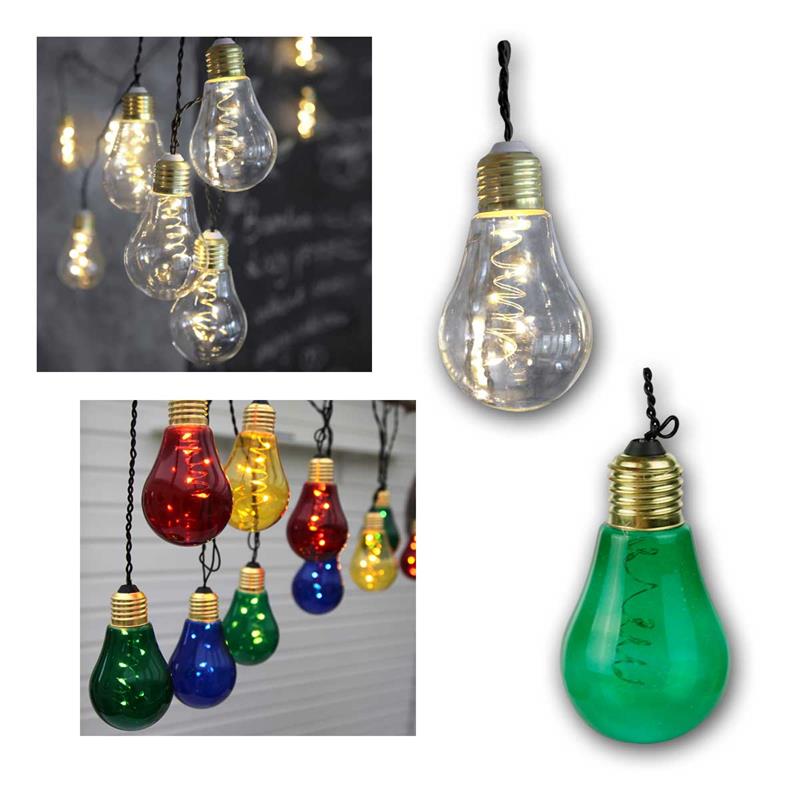 LED Außenlichterkette "GLOW", Glühbirnen-Optik, Timer, IP44