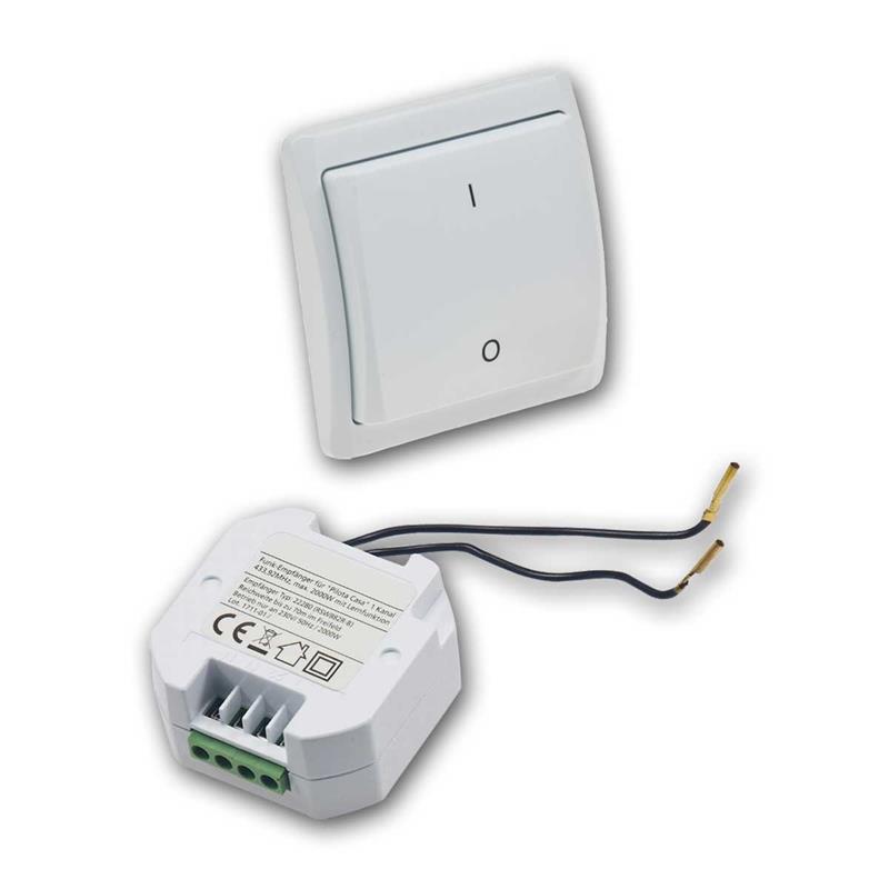PILOTA CASA Funkschalter Set, Wandsender Solo + Empfänger PILOTA CASA Funkschalter Set, Wandsender Solo + Empfänger