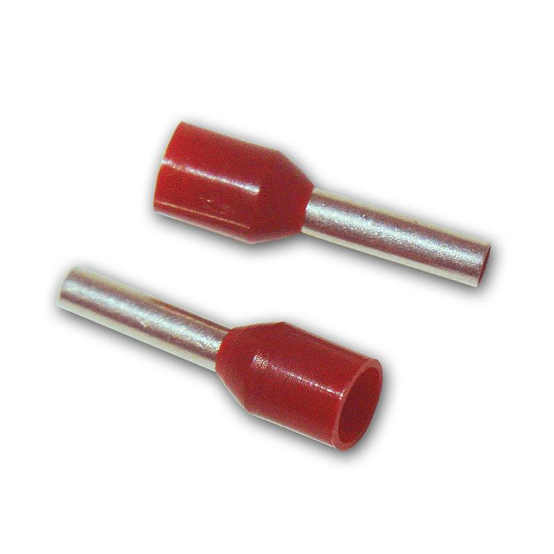 100-teiliges Aderendhülsen-Set, rot isoliert, 1,50mm², 14mm