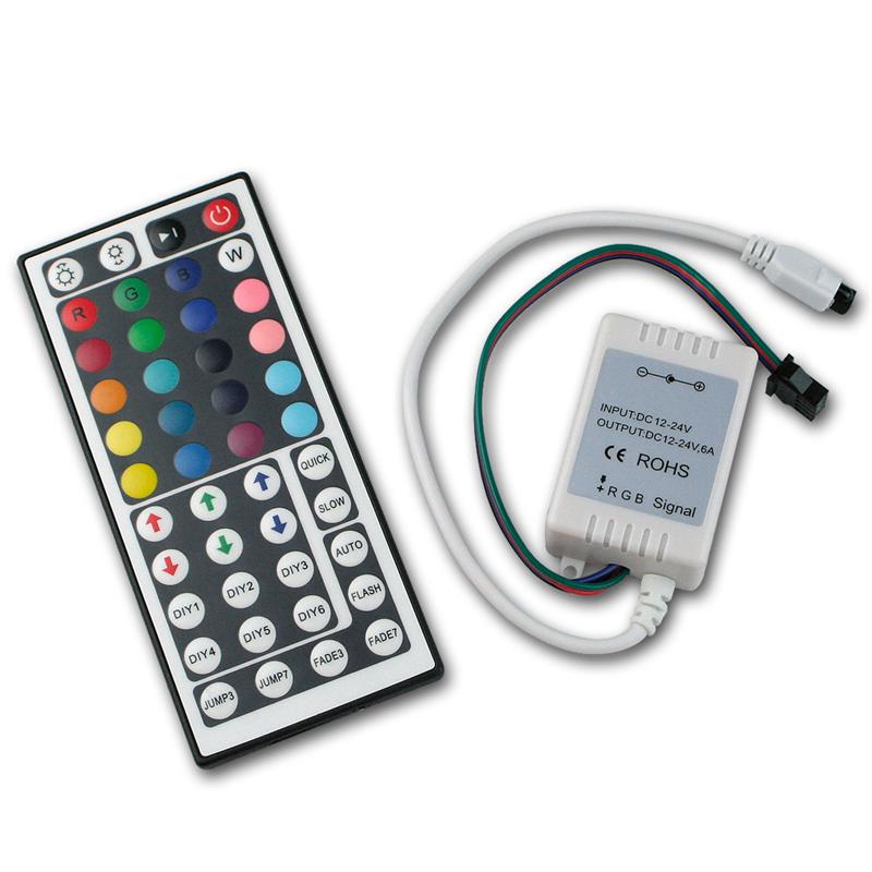 Controller für LED RGB Streifen mit IR Fernbedienung, Extended