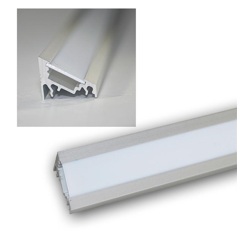 1m Aluminium-Winkelprofil, für LED Streifen, weiße Abdeckung