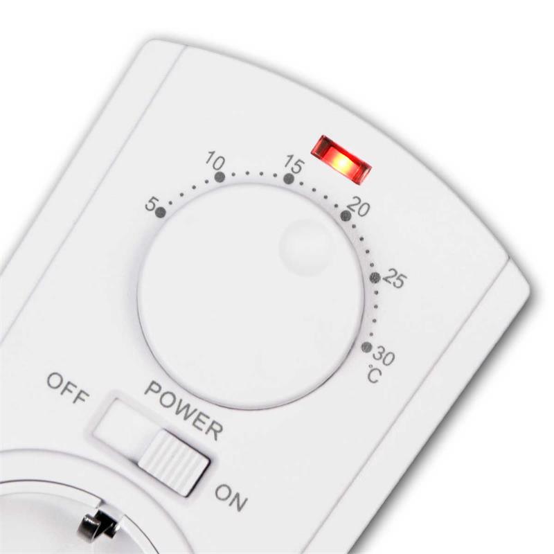 Steckdosen-Thermostat mit Außenfühler, Temperatur +5 bis 30°
