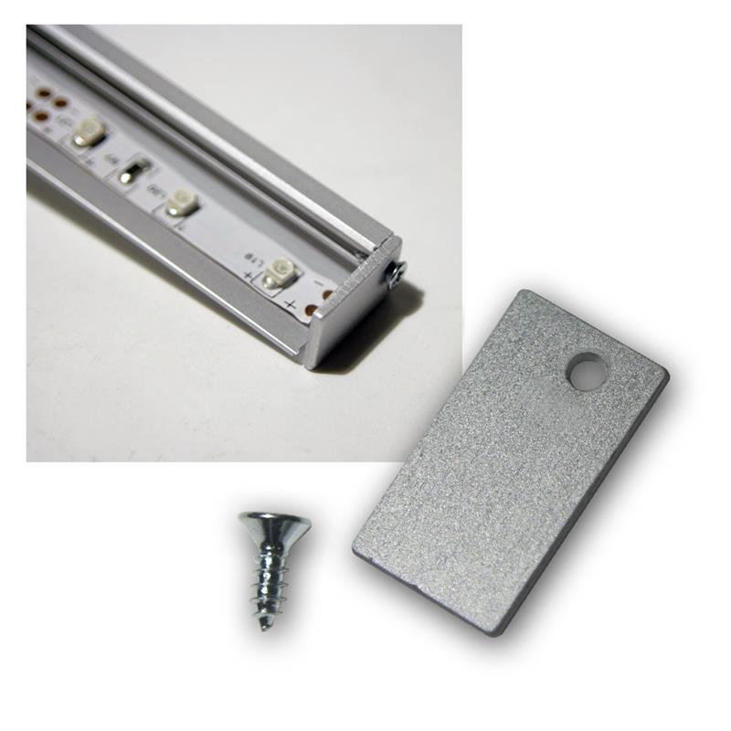 Endstück für Wandprofile, Aluminium eloxiert, mit Schrauben