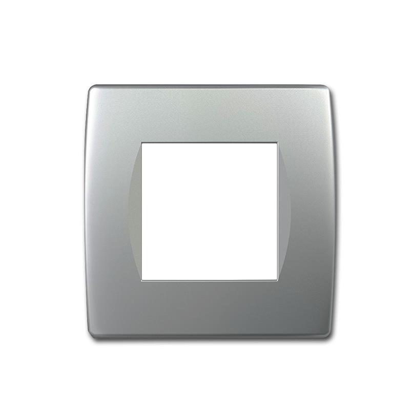 MODUL PLUS Rahmen,1-fach, Silber matt, "soft", 80x80x9mm