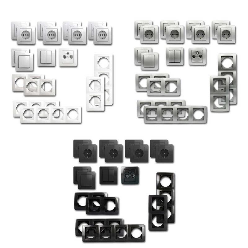 EKONOMIK "Wohnlandschaft"18-teiliges Set, LED Dimmer, UP