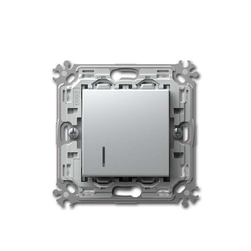 MODUL PLUS Kontrolltaster, Taster beleuchtet, silber, 250V~
