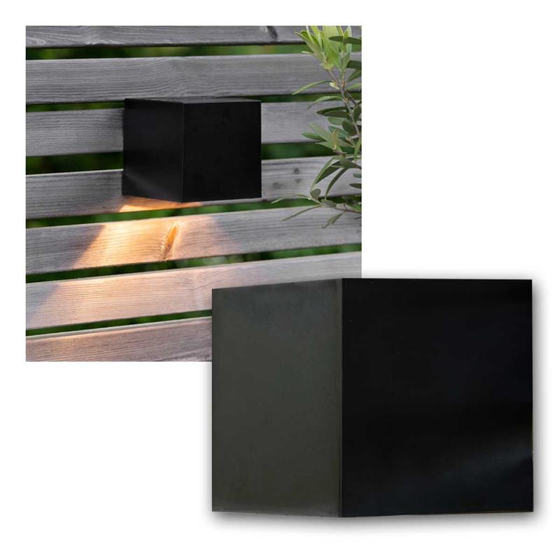 LED Wandleuchte "WALLY-CUBE", Solarpanel, Tag-/Nachtsensor