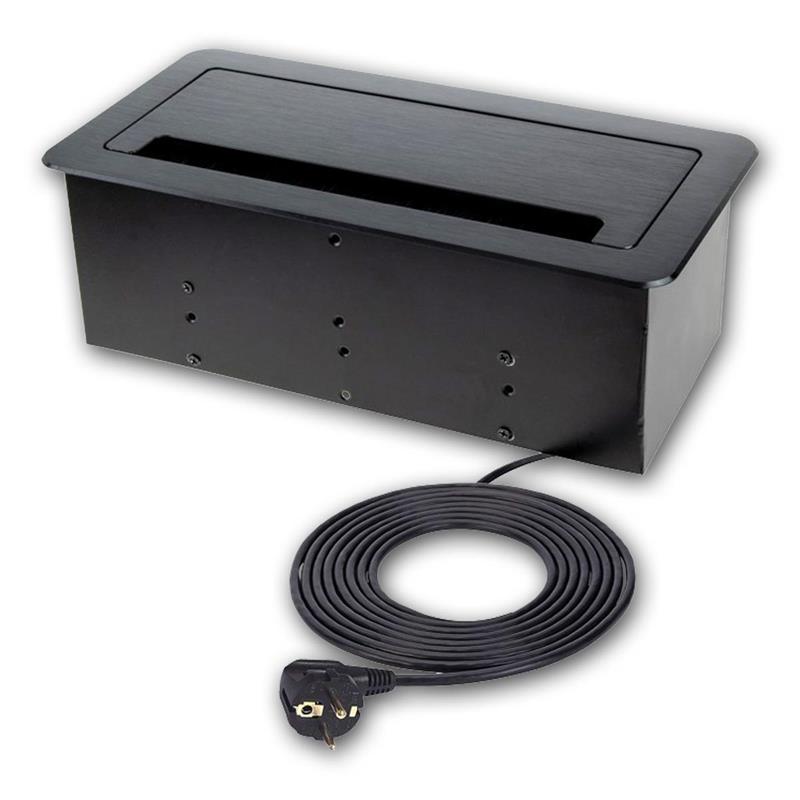 2-fach Tisch-Einbausteckdose "INBOX" mit USB, HDMI & RJ45