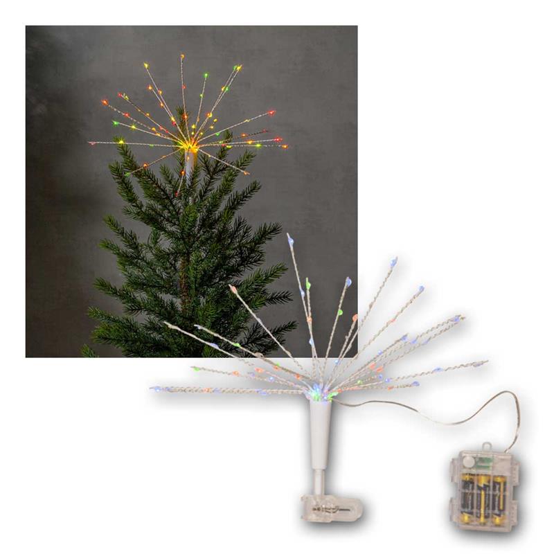 LED Baumspitze „Firework“, 100 blinkende LEDs, Timer, IP44