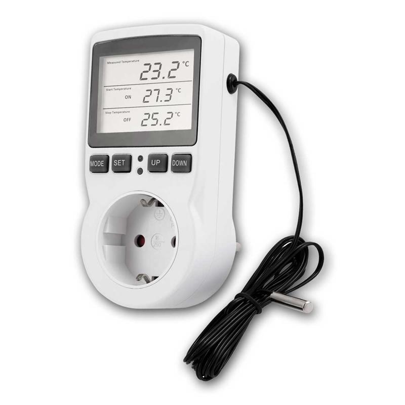 Digitales Steckdosen-Thermostat, Klimaregler mit Außenfühler