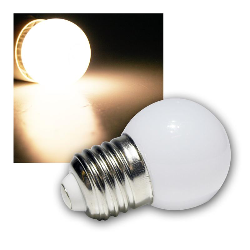 E27 LED Tropfenlampe, Mini Globe für Lichterketten, warmweiß