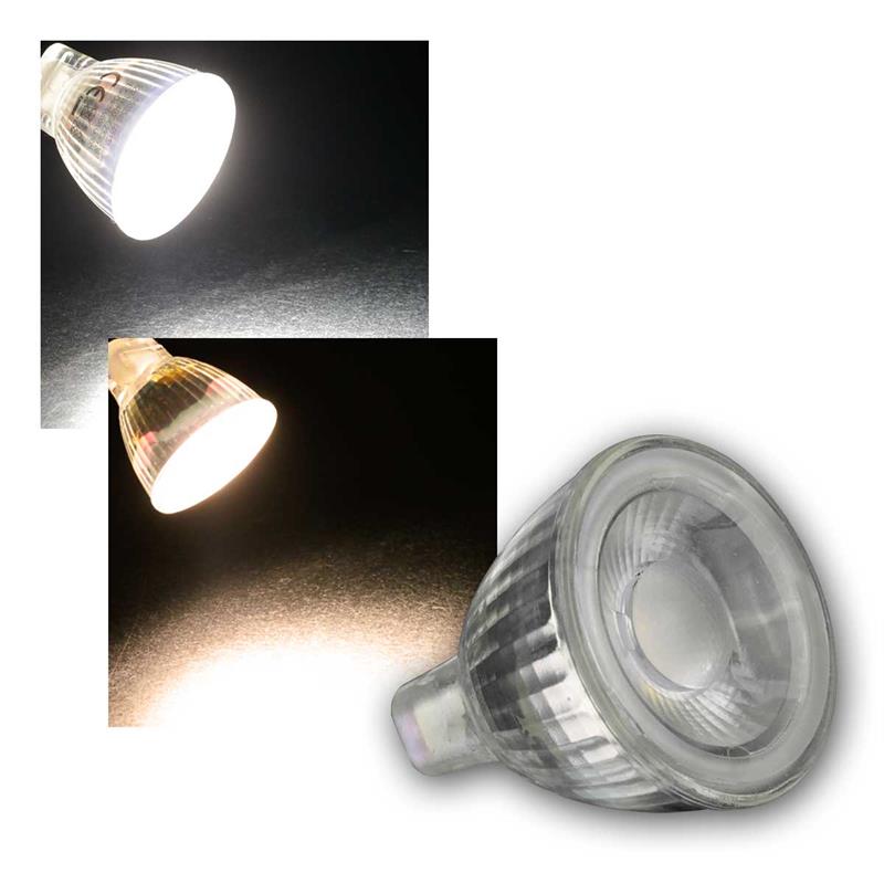 MR11 COB LED Strahler, 250lm, 12V/3W,  warmweiß & daylight
