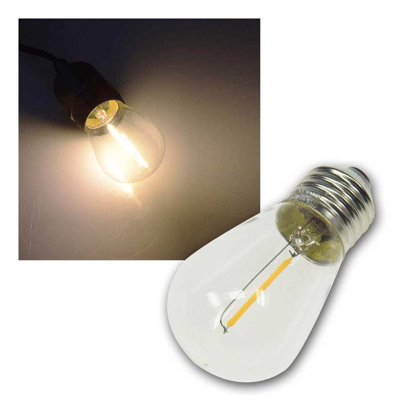E27 Ersatz-Lampe für Biergarten-Lichterkette, 12V, warmweiß E27 Ersatz-Lampe für Biergarten-Lichterkette, 12V, warmweiß