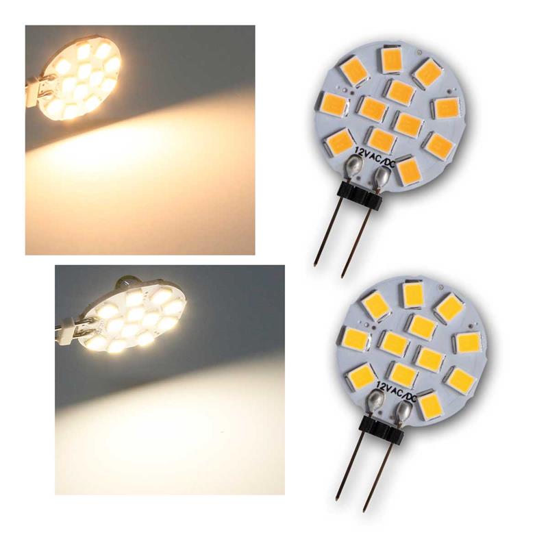 G4 LED Leuchtmittel 12V/1,2W, Stiftsockel, Bauweise vertikal