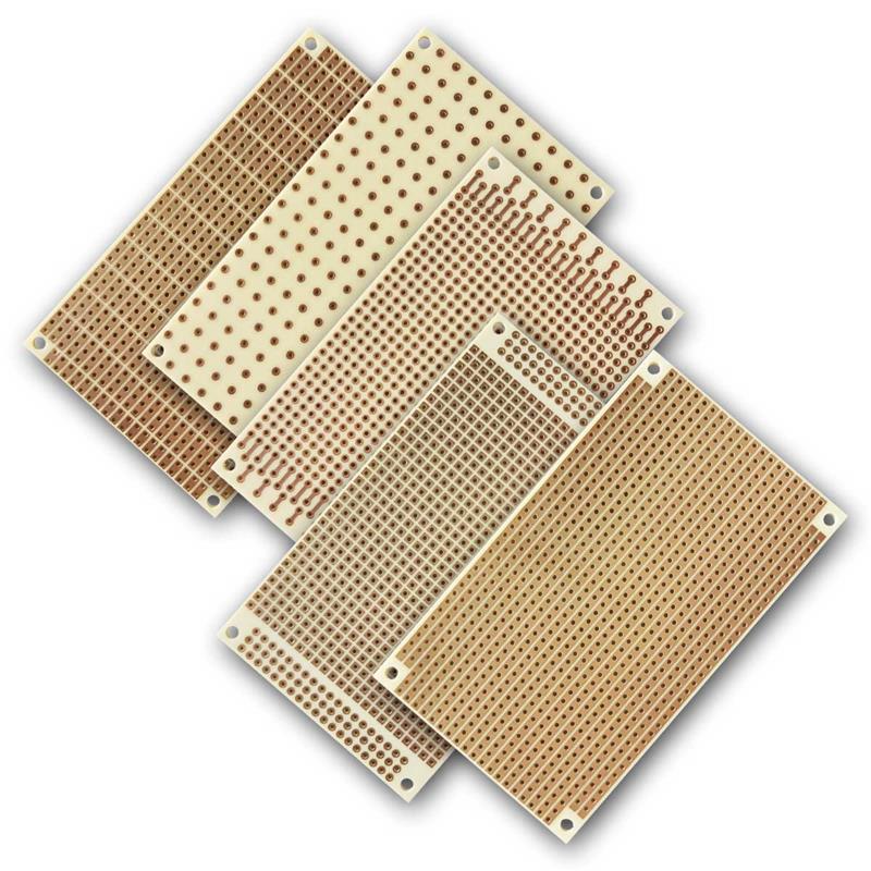 Elektronik-Platine 60x100mm, Kupferauflage, 2,54 & 5,08mm RM