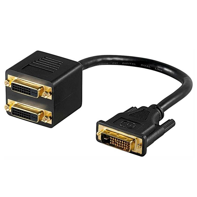 DVI Y-Adapter, Splitter Kabel 24+1 Pin, 1 auf 2 Monitore