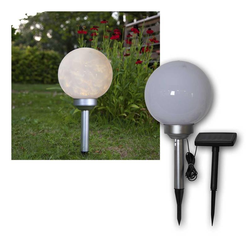 LED Solar Gartenleuchte "LUNA", 20cm Kugel, zwei Lichtmodi