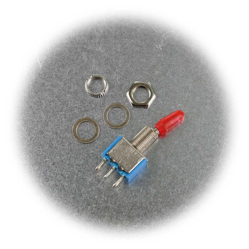 1-poliger Miniatur-Kippschalter, 250V/125V AC, Einbau-Ø 5,8mm