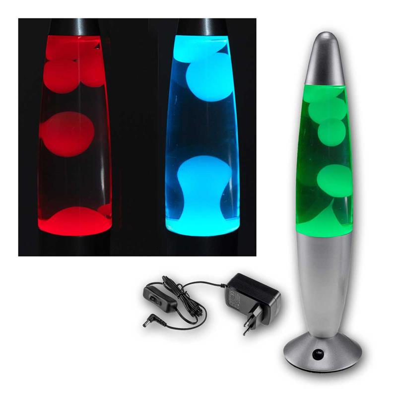 Lavalampe "CTL Funky-Si LED", 34cm, RGB Farbwechsel, silber