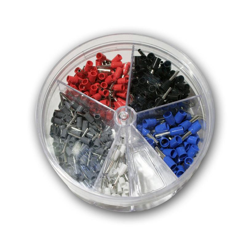 Aderendhülsen-Streudose, isoliert, Crimphülsen, 0,5 - 2,5 mm