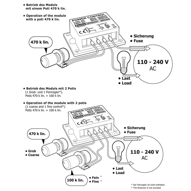 Leistungsregler, Leistungssteuerung 110-240V/AC, max. 4000VA