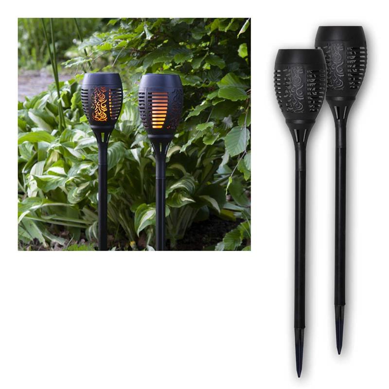 LED Gartenfackel "FLAMME", Solarpanel, Tag- / Nachtsensor