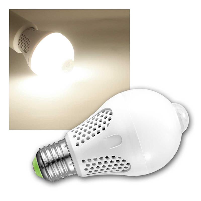 E27 LED Birne mit PIR Sensor, Dämmerungssensor, neutralweiß