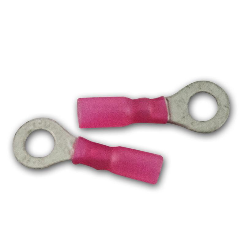 100-teiliges Set Schrumpf-Ringkabelschuhe, M6 rot, 0,5-1,5mm