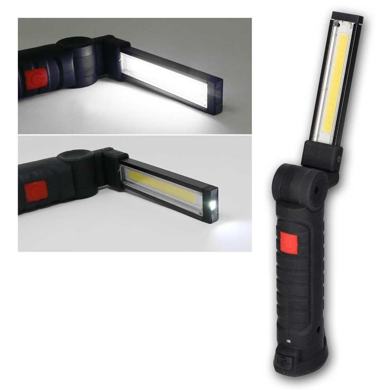 2W COB LED Arbeitsleuchte mit Akku, 200lm, klappbar, dimmbar