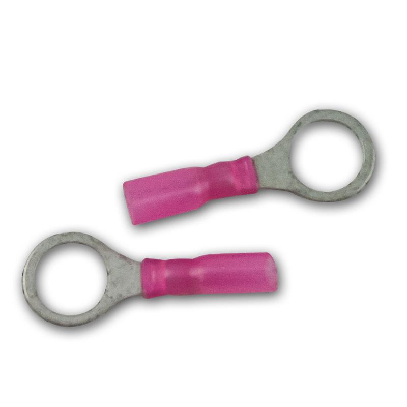 Schrumpf-Ringkabelschuhe-Set 100-teilig, M10 rot, 0,5-1,5mm²