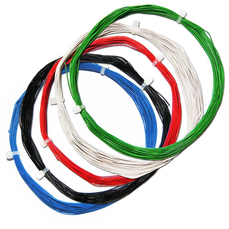 Litzen-Set 50m flexibel, einadrig, 5 Farben, 0,04mm², Ø 0,5mm Litzen-Set 50m flexibel, einadrig, 5 Farben, 0,04mm², Ø 0,5mm