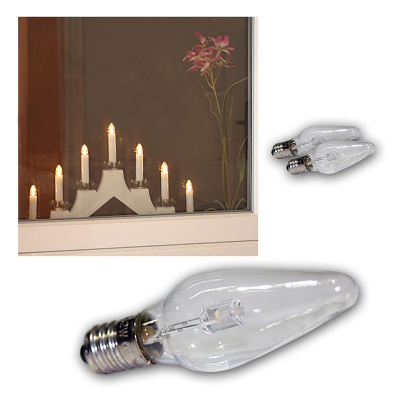 E10 LED Leuchtmittel, 10–55V AC, klar, warmweiß, 3er Set