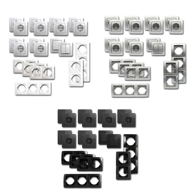 EKONOMIK "Niveau" 20-tlg. Set, silber/weiß/ anthr., Komplettset