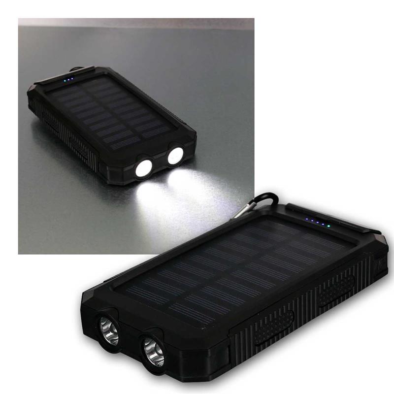 Powerbank mit Taschenlampe, Outdoor Lampe, Solarpanel 8Ah